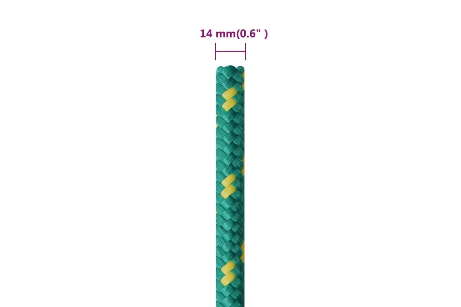 vidaXL 152727 Boat Rope Green 14mm 25 M Polypropylene-6