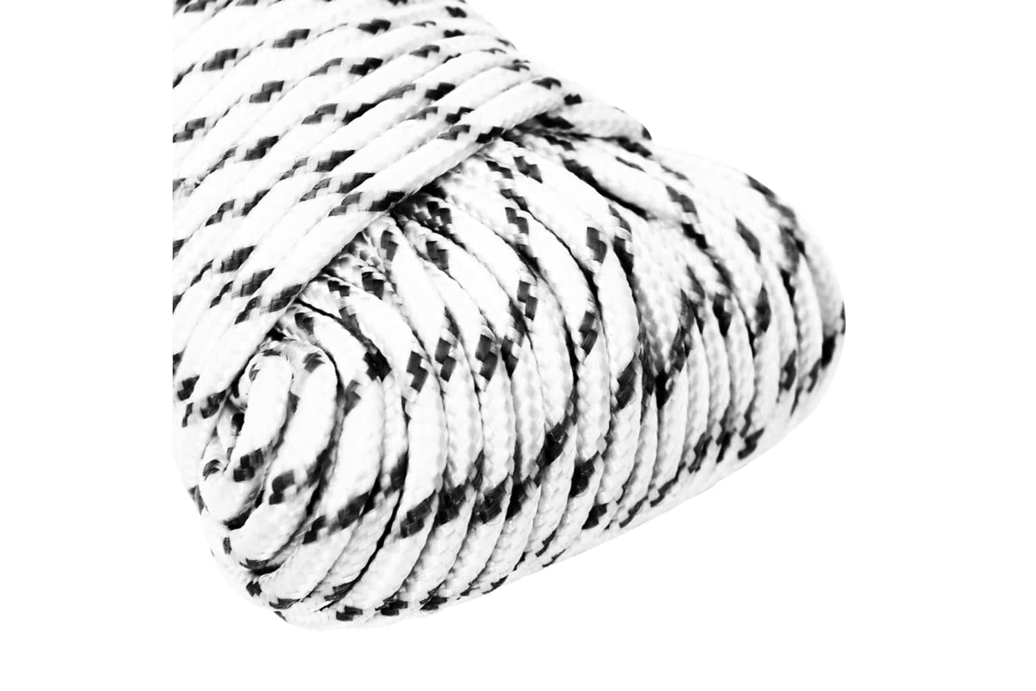 vidaXL 152752 Braided Boat Rope White 4mmx50 M Polyester-3