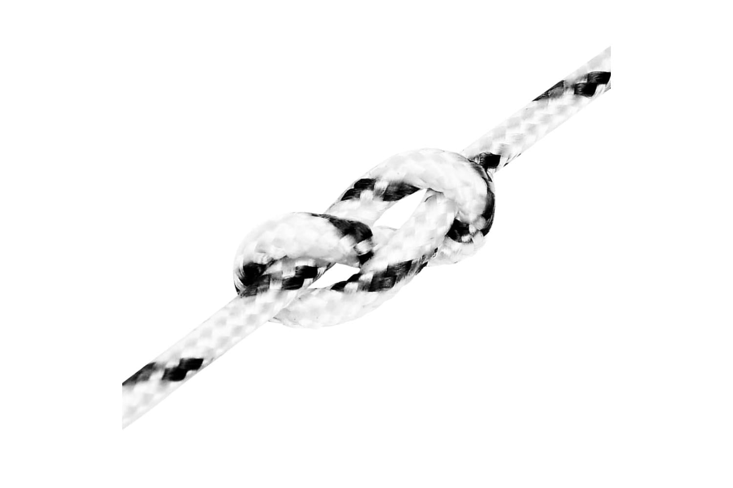 vidaXL 152752 Braided Boat Rope White 4mmx50 M Polyester-4