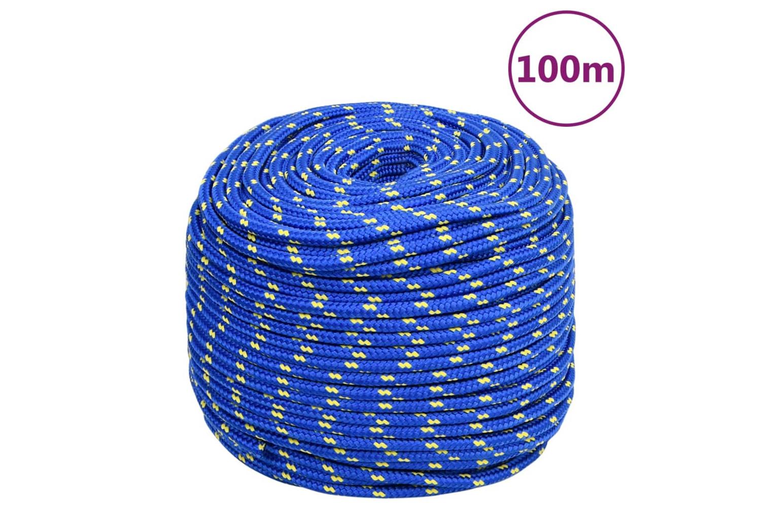 vidaXL 152455 Boat Rope Blue 10mm 100 M Polypropylene