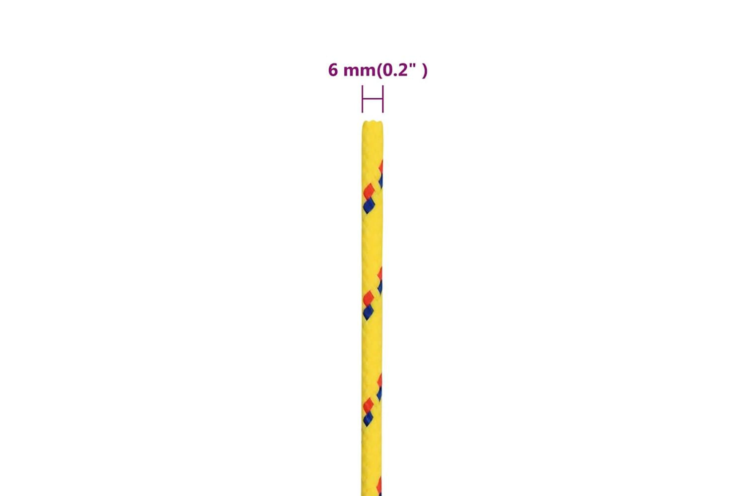 vidaXL 152603 Boat Rope Yellow 6mm 50 M Polypropylene-6
