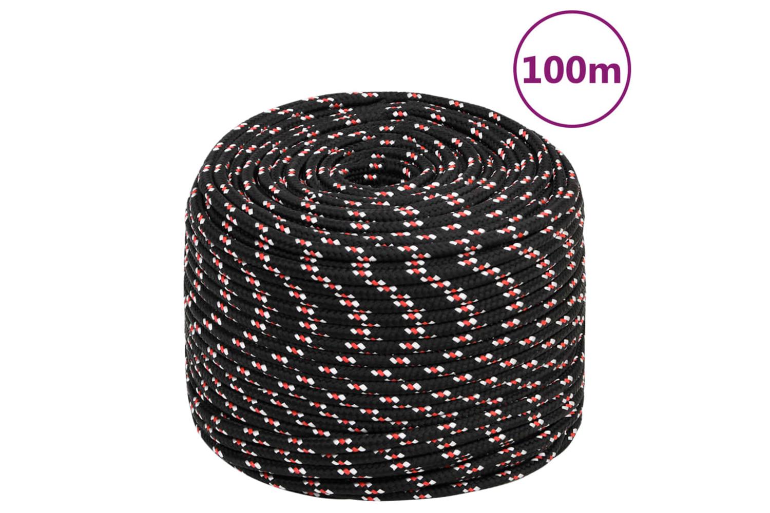 vidaXL 152349 Boat Rope Black 10mm 100 M Polypropylene