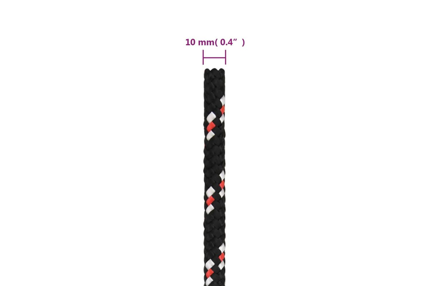 vidaXL 152349 Boat Rope Black 10mm 100 M Polypropylene-6