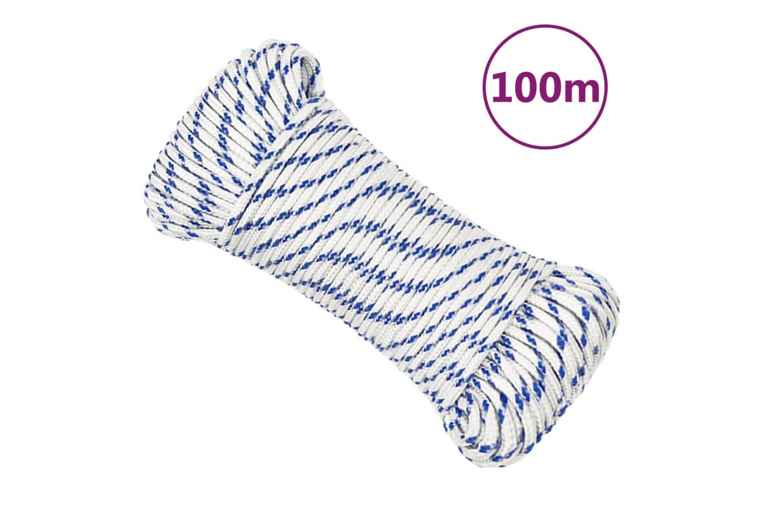 vidaXL 152281 Boat Rope White 5mm 100 M Polypropylene