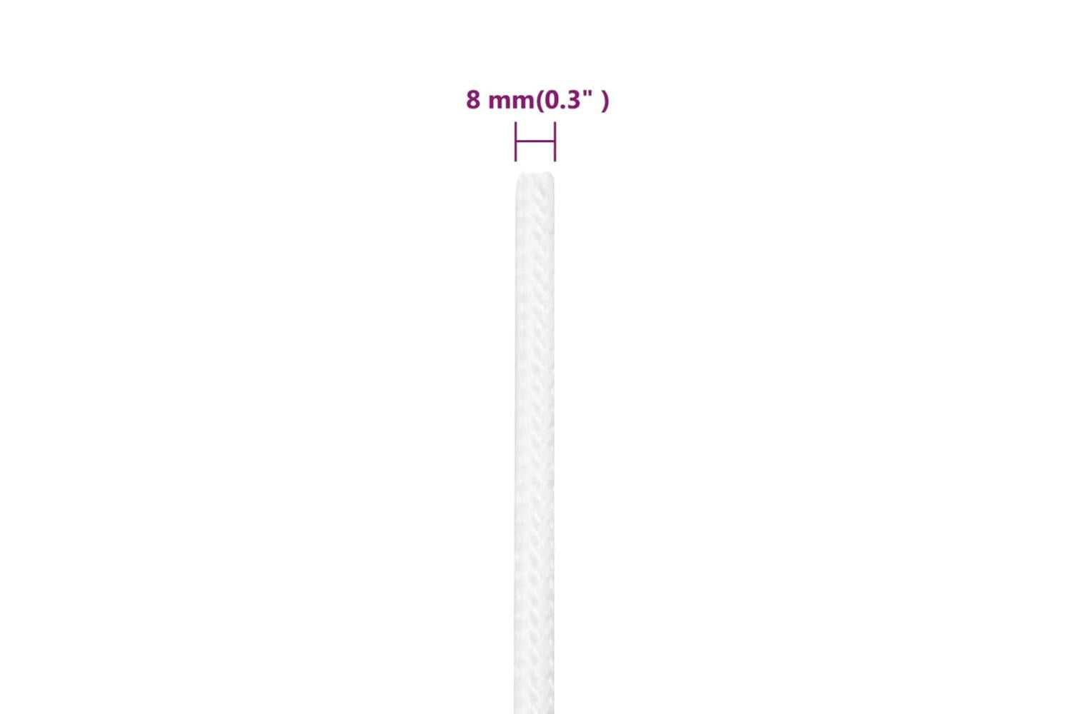 vidaXL 152554 Boat Rope Full White 8mm 25 M Polypropylene-6