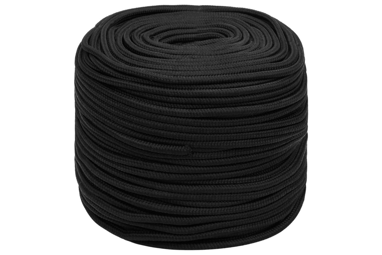 vidaXL 152502 Boat Rope Full Black 8mm 50 M Polypropylene-2