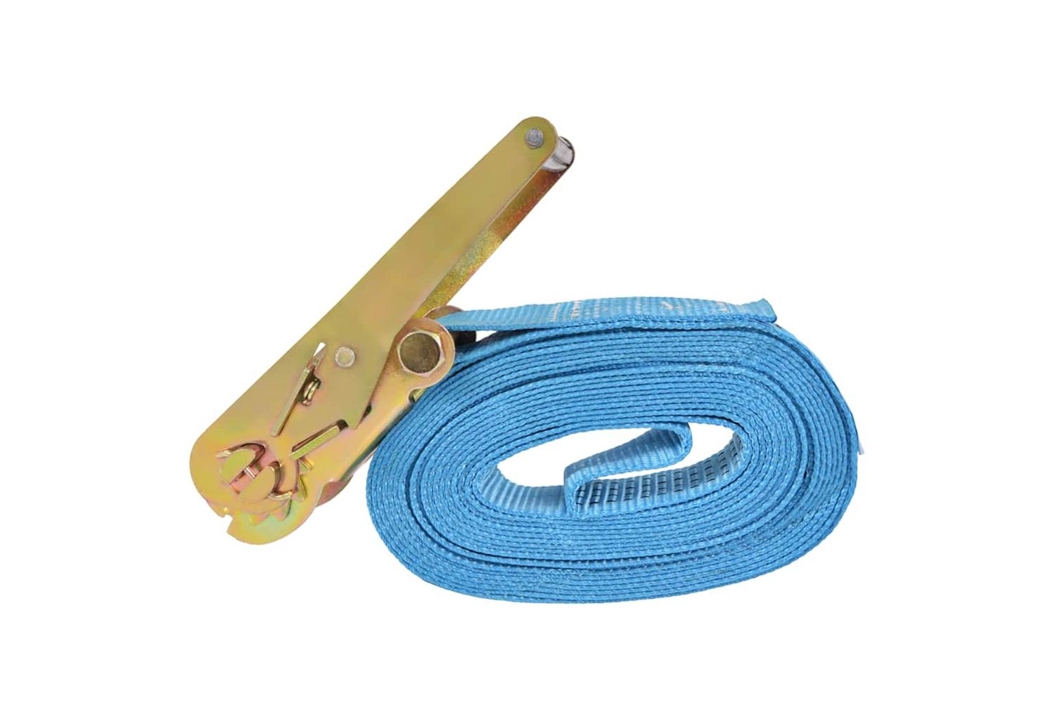 Vidaxl 142656 Ratchet Tie Down Straps 4 Pcs 4 Tonnes 8mx50mm Blue-4