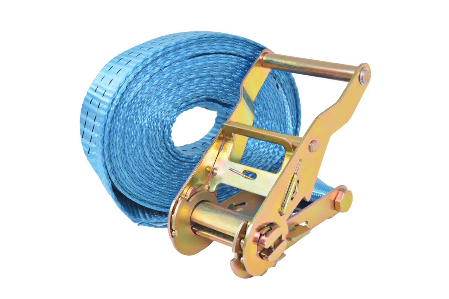 Vidaxl 142655 Ratchet Tie Down Straps 10 Pcs 2 Tonnes 6mx38mm Blue-2
