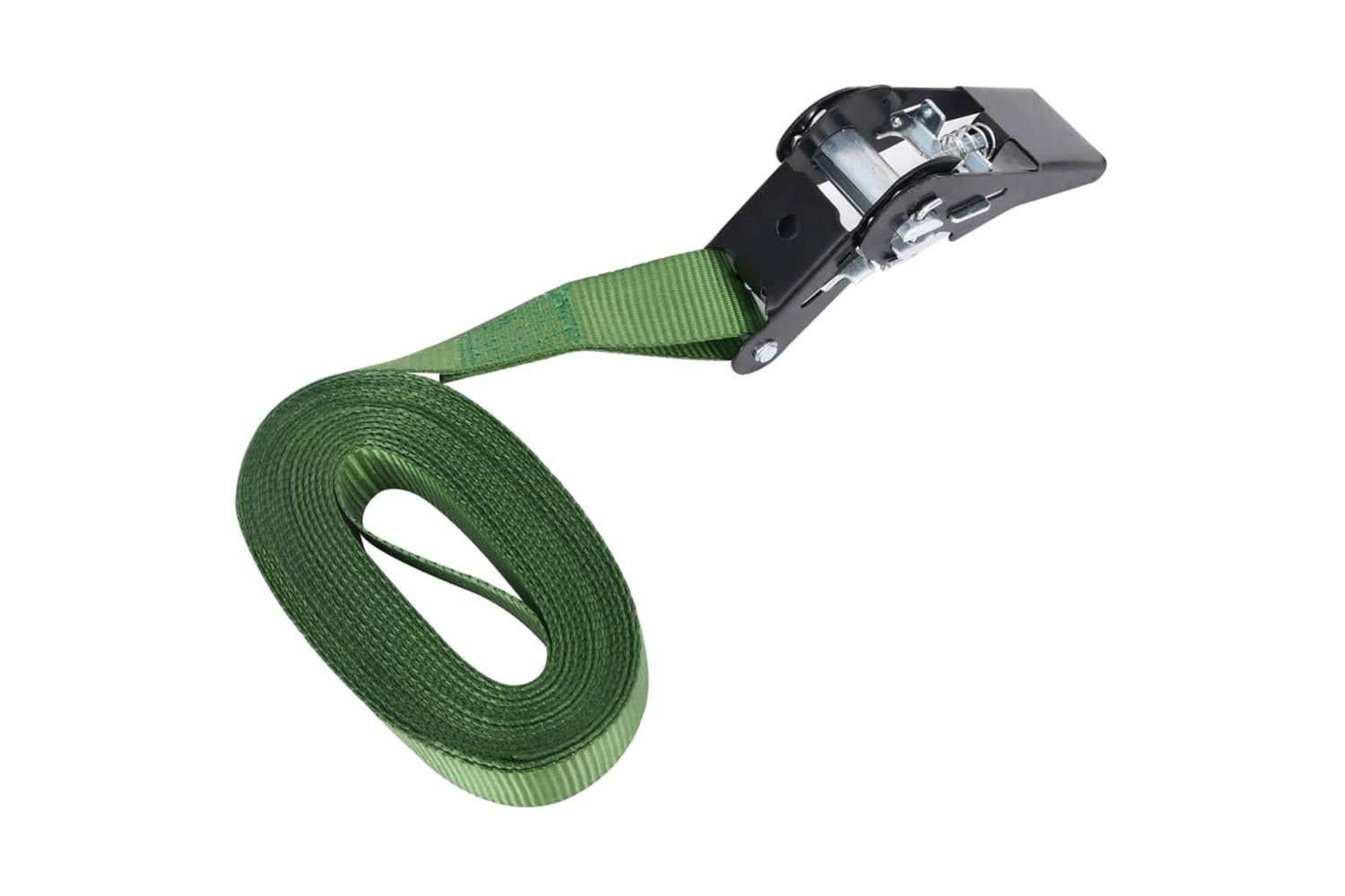 Vidaxl 148893 Ratchet Tie Down Straps 4 Pcs 800 Dan 6 M Green-5