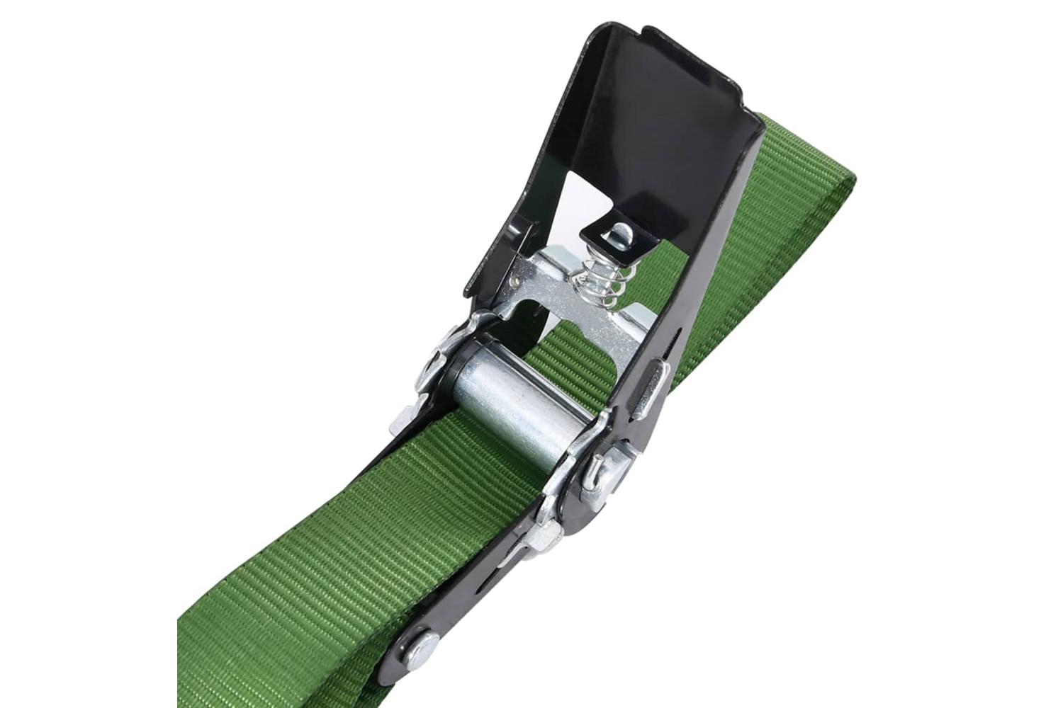 Vidaxl 148893 Ratchet Tie Down Straps 4 Pcs 800 Dan 6 M Green-6