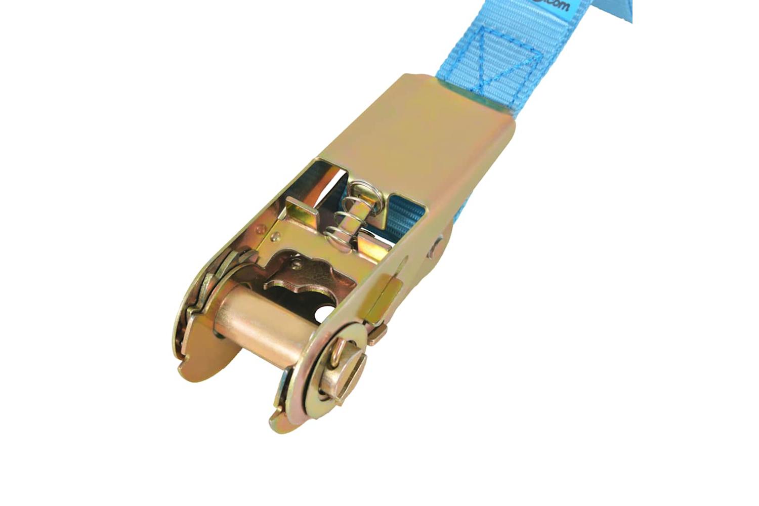 Vidaxl 142652 Ratchet Tie Down Straps 4 Pcs 0.8 Tonnes 6mx25mm Blue-5