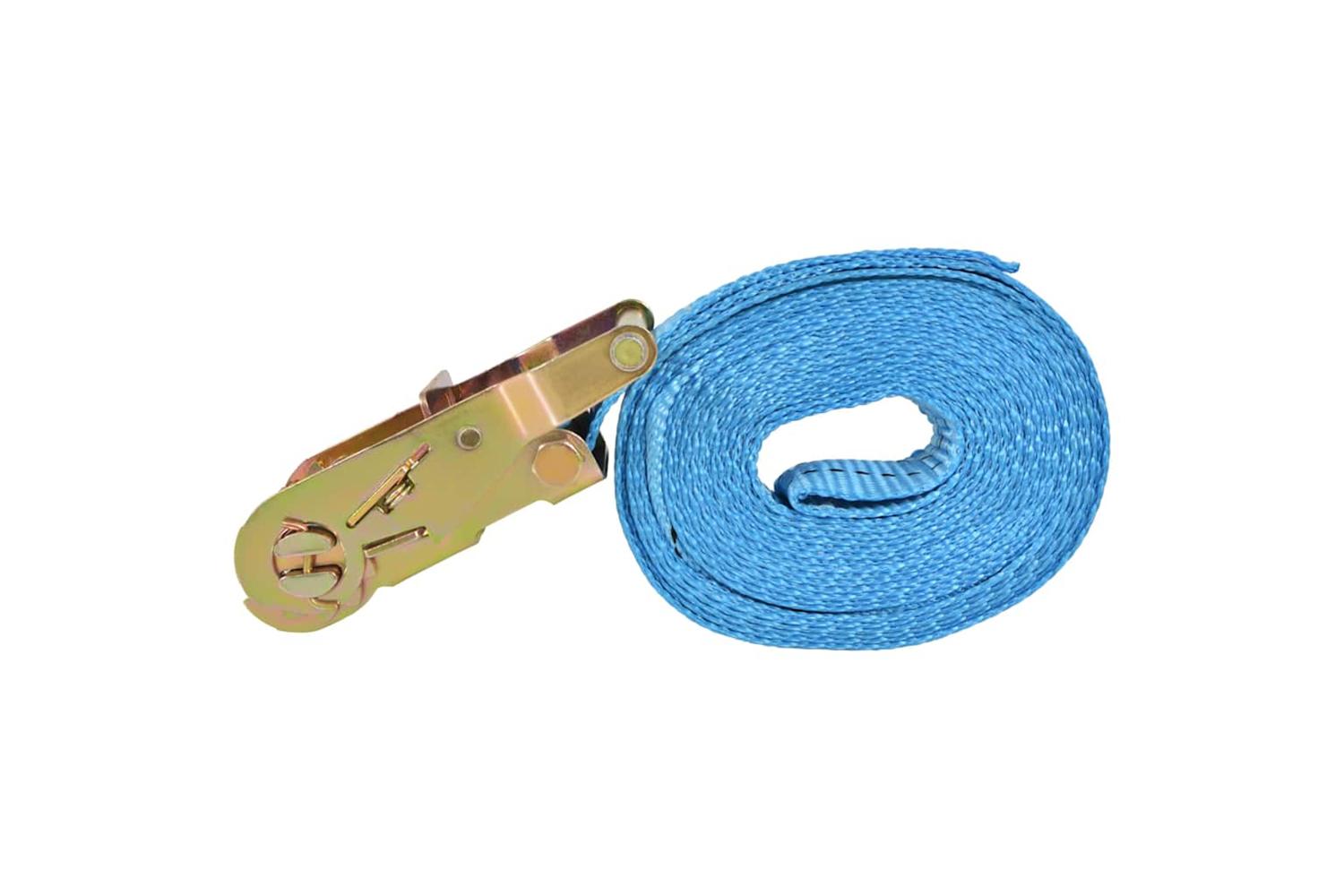 Vidaxl 142654 Ratchet Tie Down Straps 4 Pcs 2 Tonnes 6mx38mm Blue-4