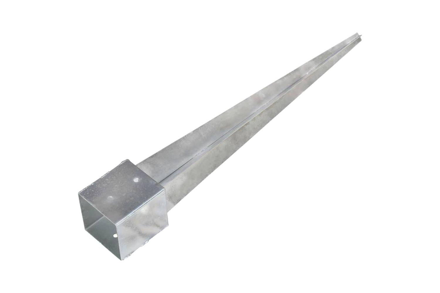 vidaXL 145425 Ground Spikes 2 Pcs Silver 12x12x89cm Galvanised Steel-3