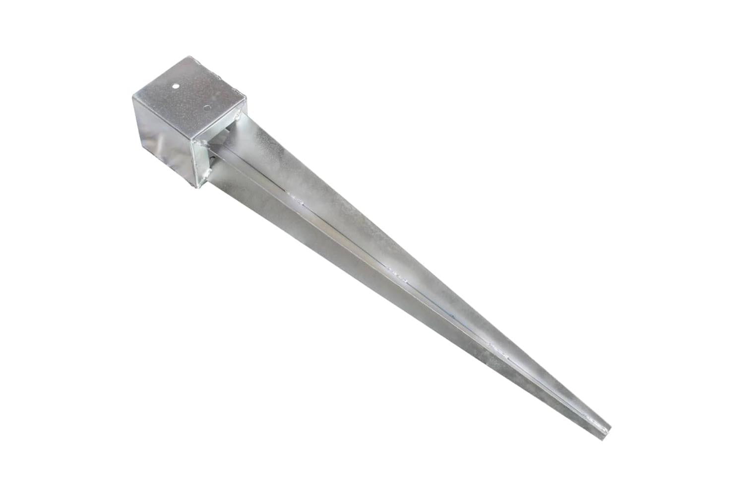vidaXL 145425 Ground Spikes 2 Pcs Silver 12x12x89cm Galvanised Steel-4