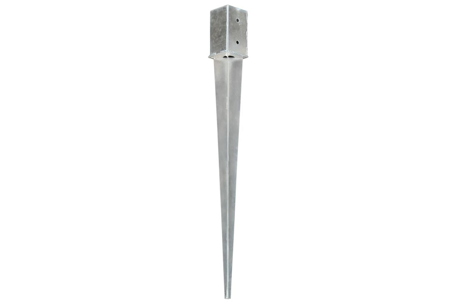 vidaXL 145411 Ground Spikes 6 Pcs Silver 8x8x91cm Galvanised Steel-2