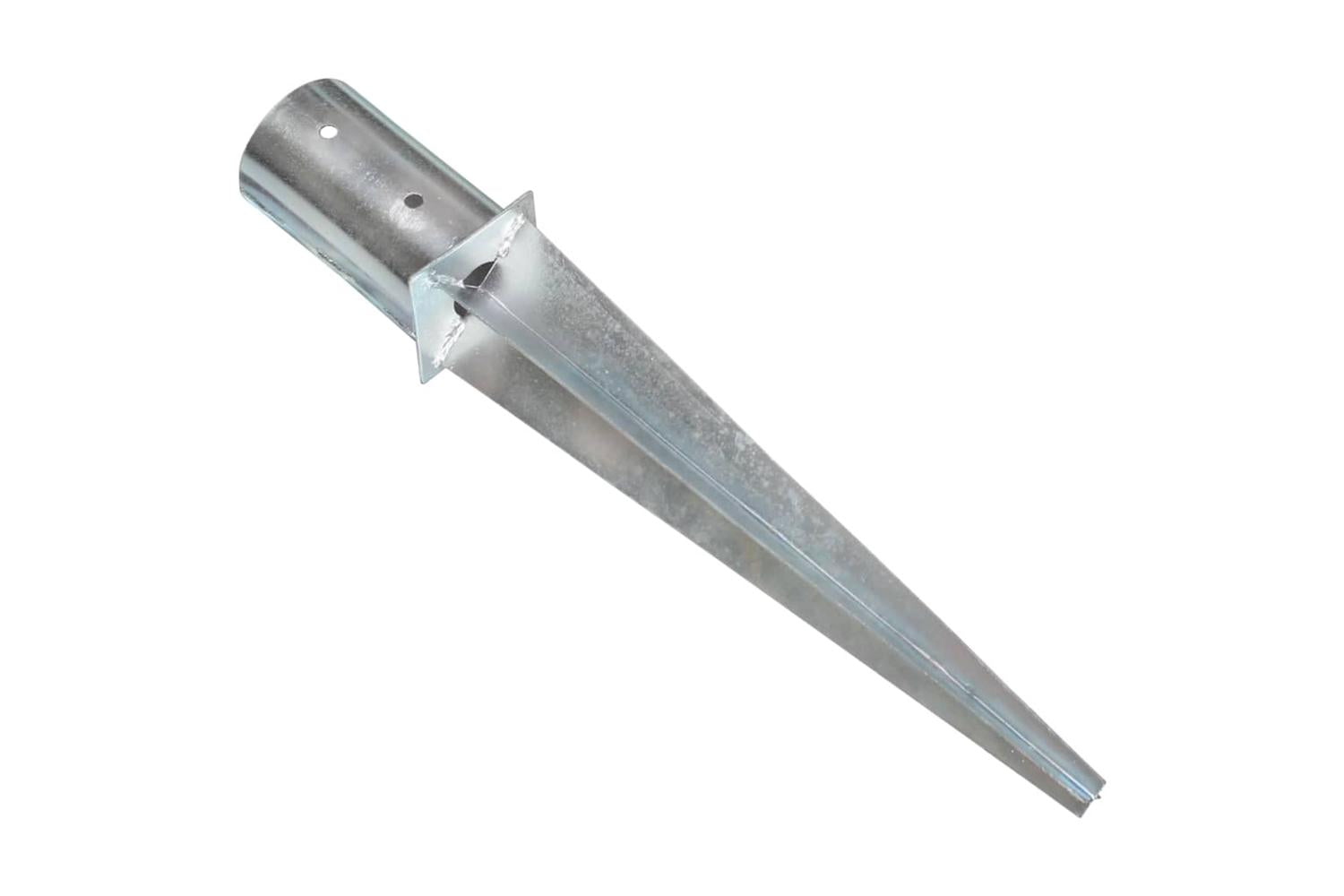 vidaXL 145429 Ground Spikes 2 Pcs Silver 8x61cm Galvanised Steel-4