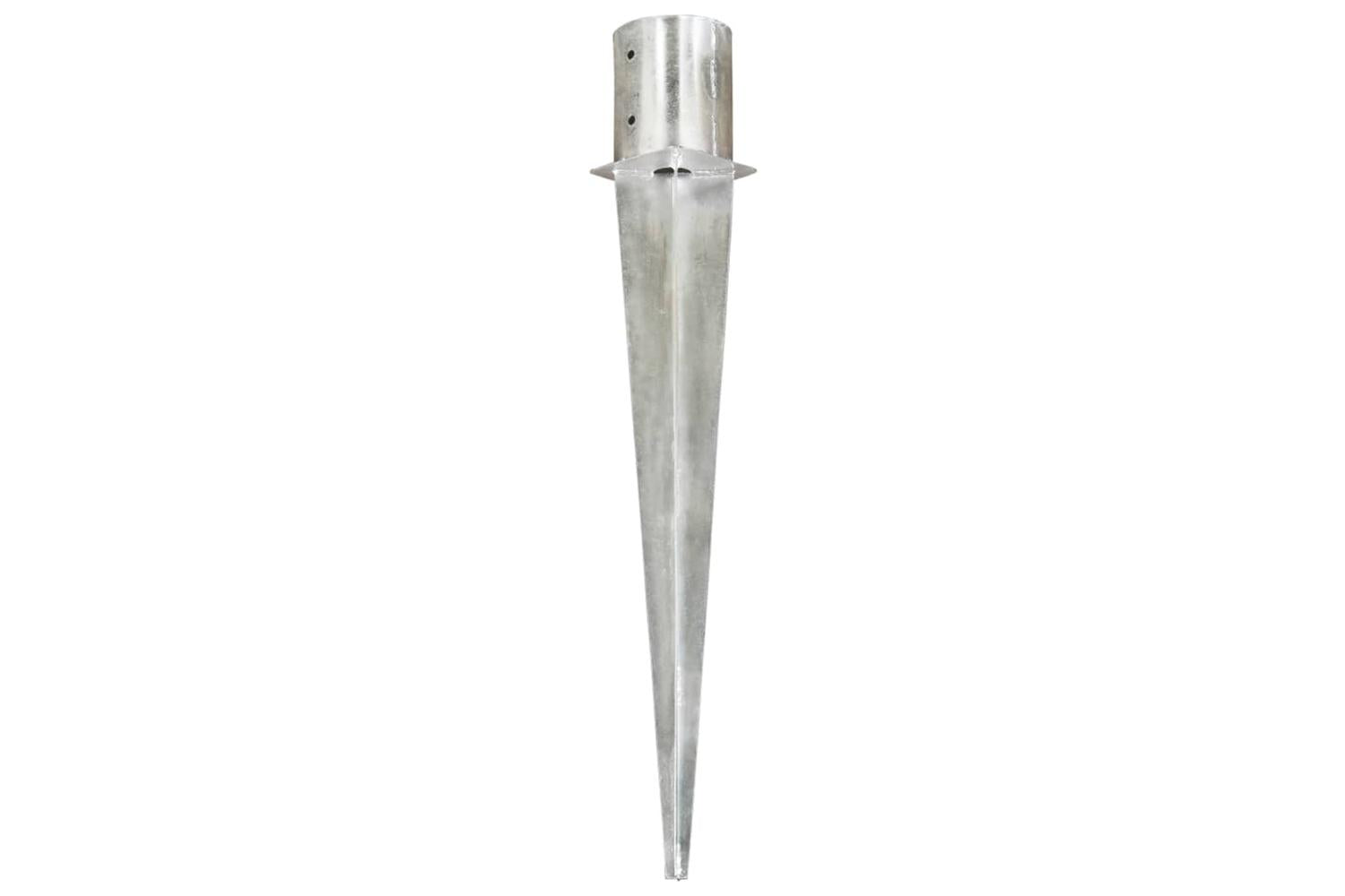 vidaXL 145434 Ground Spikes 6 Pcs Silver 12x91cm Galvanised Steel-2