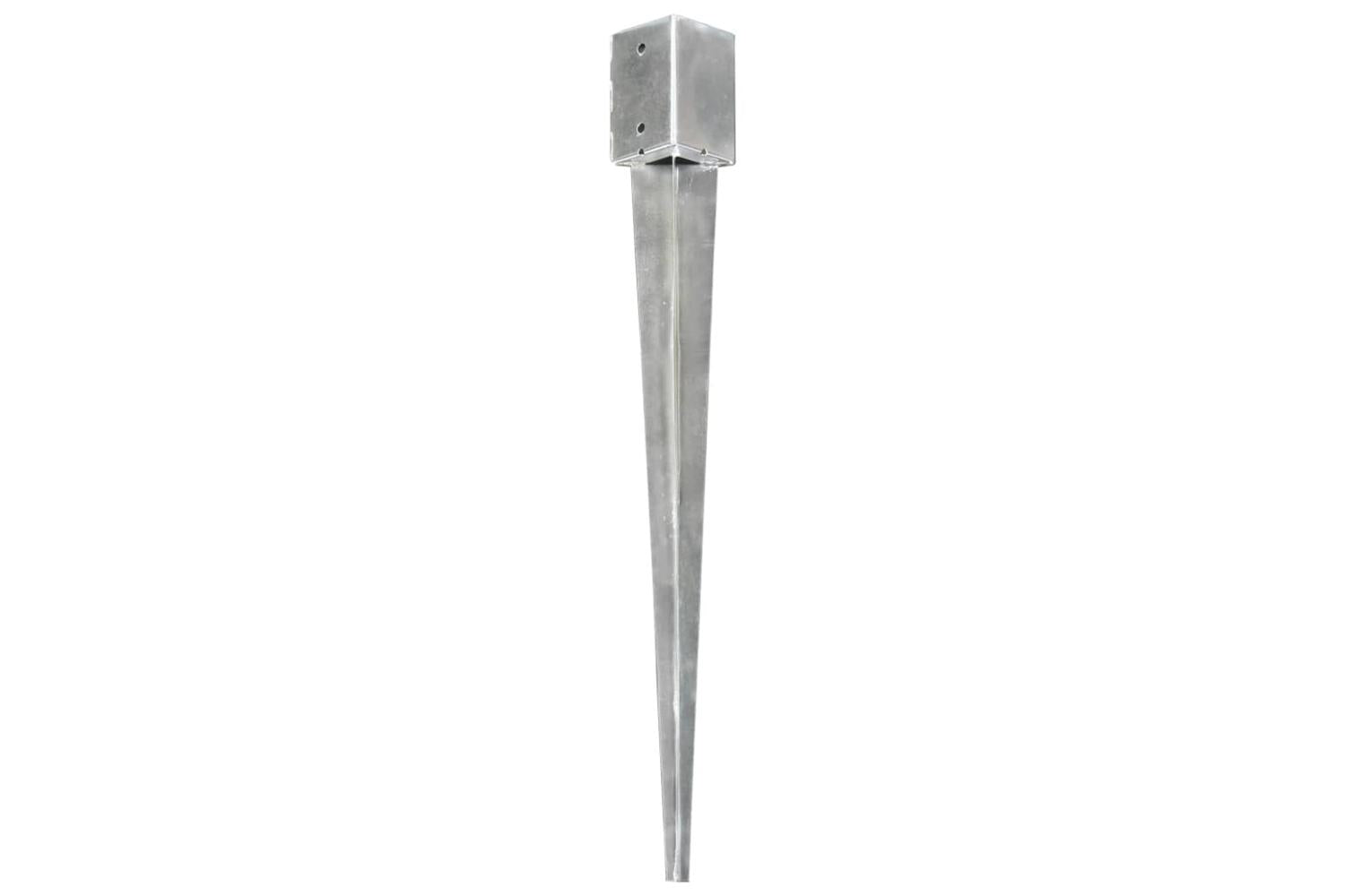vidaXL 145418 Ground Spikes 12 Pcs Silver 9x9x90cm Galvanised Steel-2