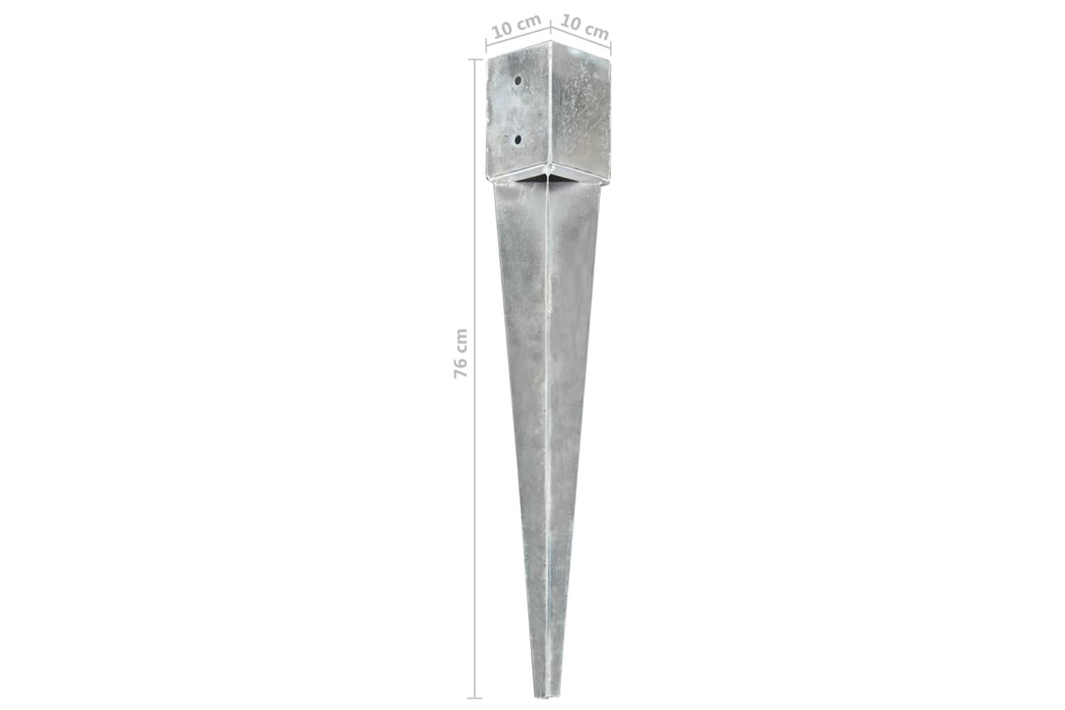 vidaXL 145421 Ground Spikes 12 Pcs Silver 10x10x76cm Galvanised Steel-6