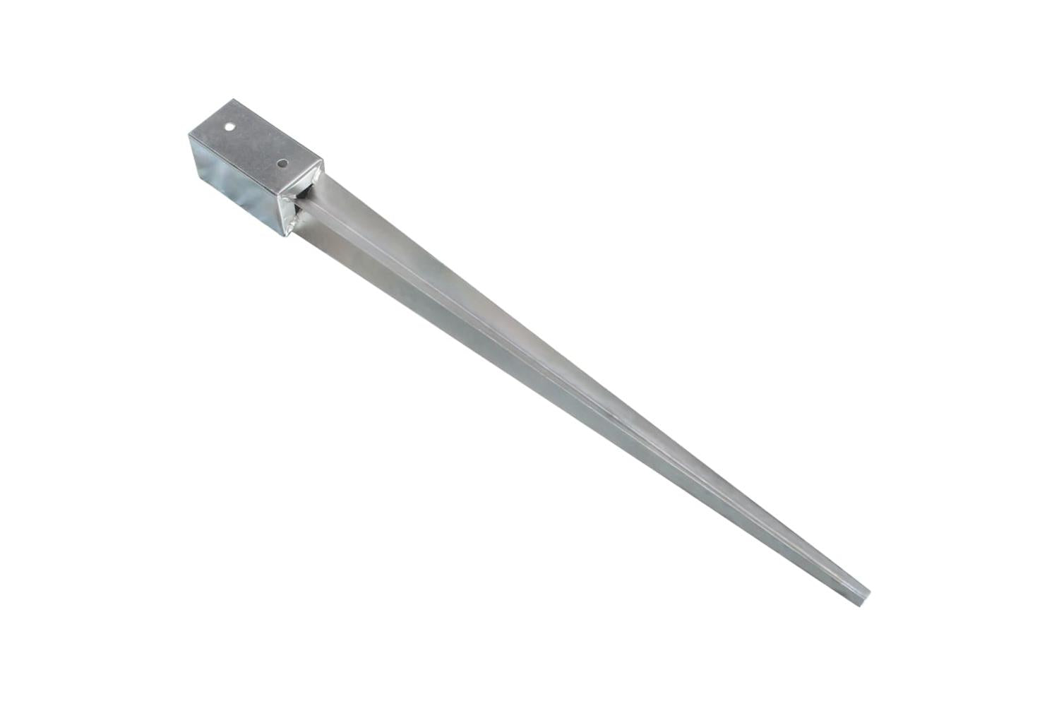 vidaXL 145404 Ground Spikes 2 Pcs Silver 7x7x90cm Galvanised Steel-3