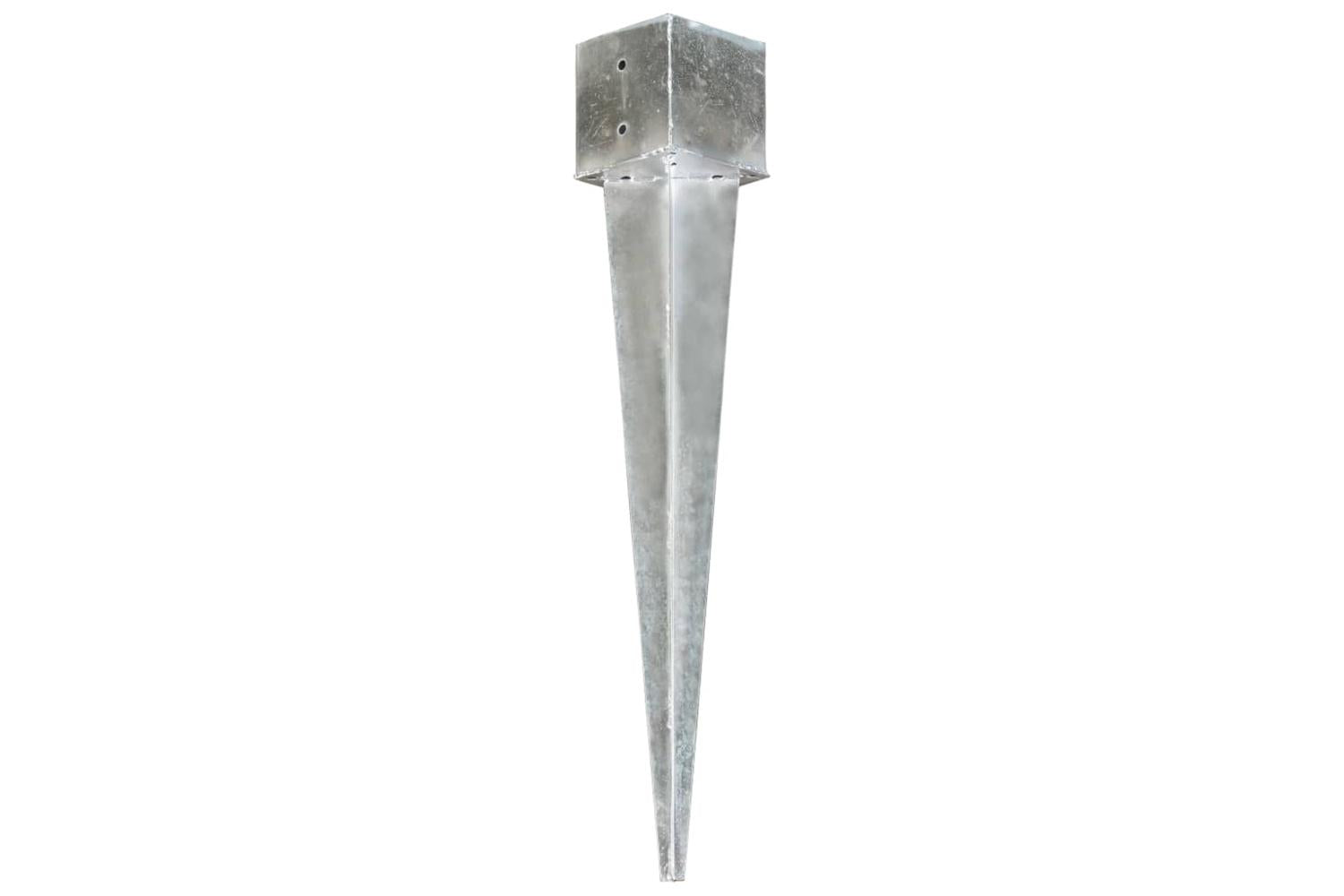 vidaXL 145428 Ground Spikes 6 Pcs Silver 14x14x91cm Galvanised Steel-2