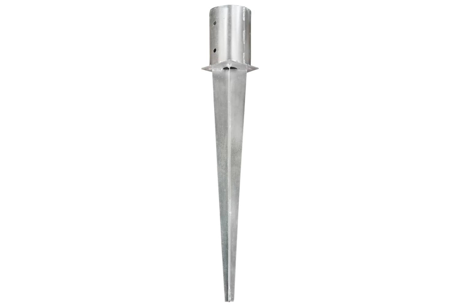 vidaXL 145432 Ground Spikes 6 Pcs Silver 10x76cm Galvanised Steel-2