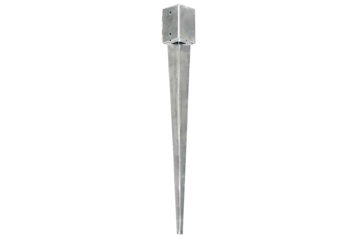 vidaXL 145417 Ground Spikes 6 Pcs Silver 9x9x90cm Galvanised Steel-2