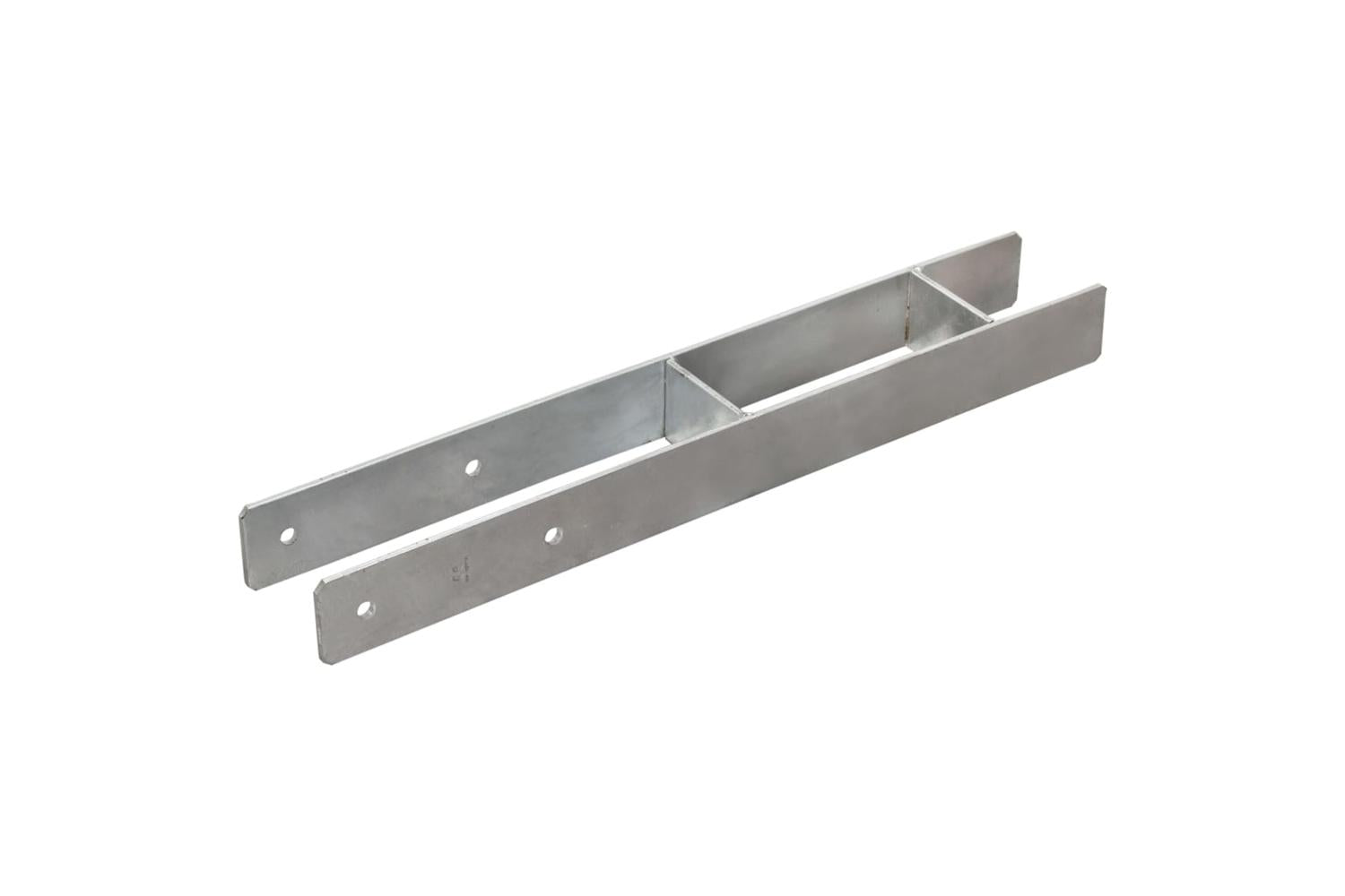 vidaXL 145296 Fence Anchors 2 Pcs Silver 8x6x60cm Galvanised Steel-2