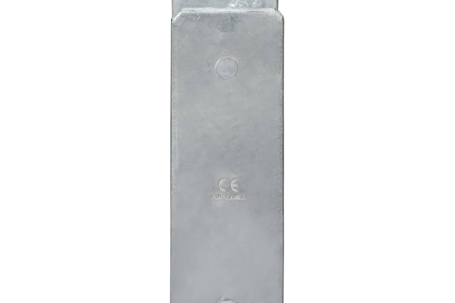 vidaXL 145296 Fence Anchors 2 Pcs Silver 8x6x60cm Galvanised Steel-4