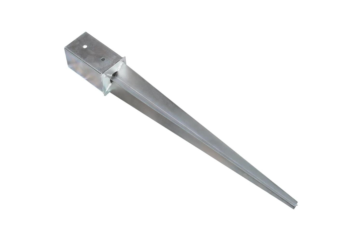 vidaXL 145407 Ground Spikes 2 Pcs Silver 8x8x76cm Galvanised Steel-3