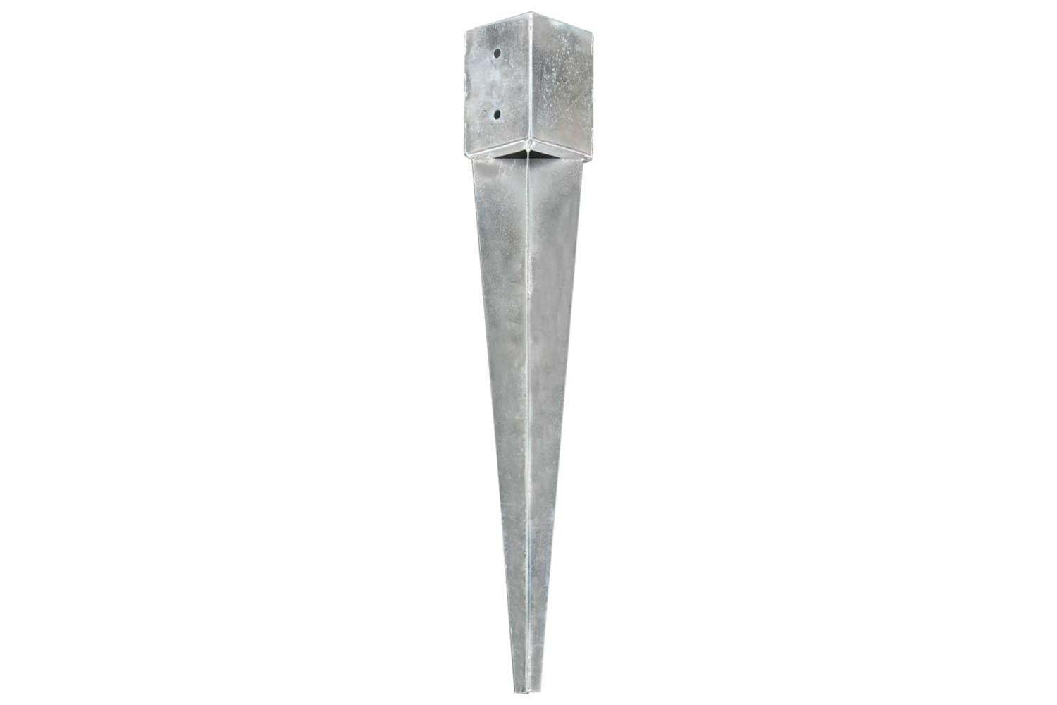 vidaXL 145420 Ground Spikes 6 Pcs Silver 10x10x76cm Galvanised Steel-2