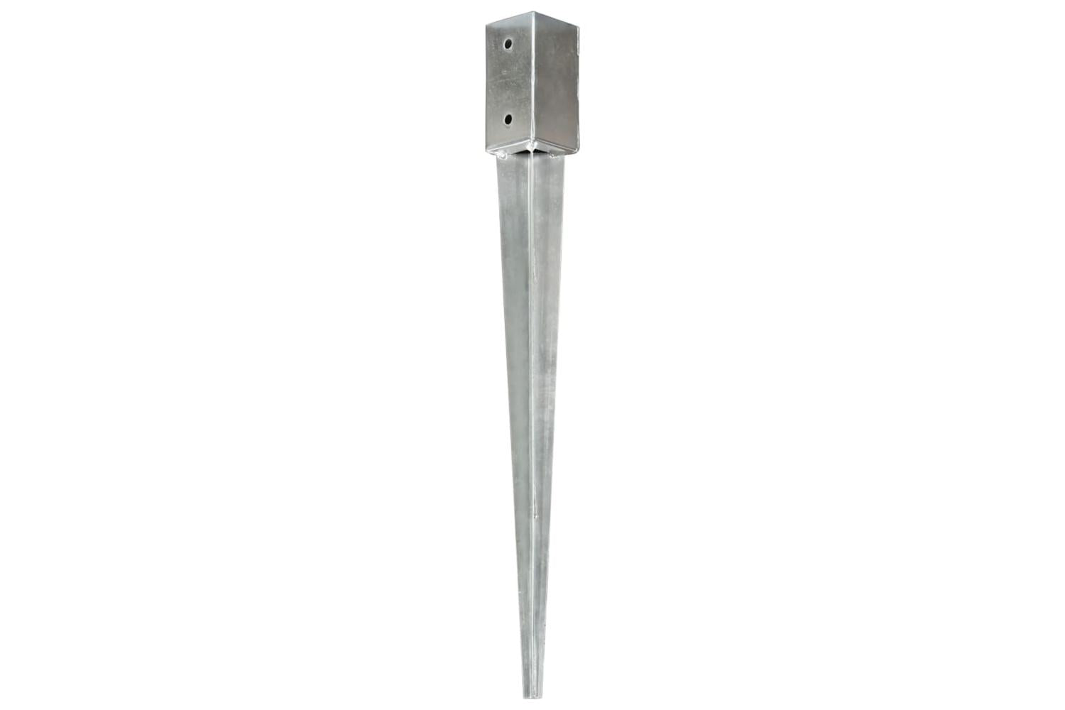 vidaXL 145402 Ground Spikes 6 Pcs Silver 7x7x75cm Galvanised Steel-2