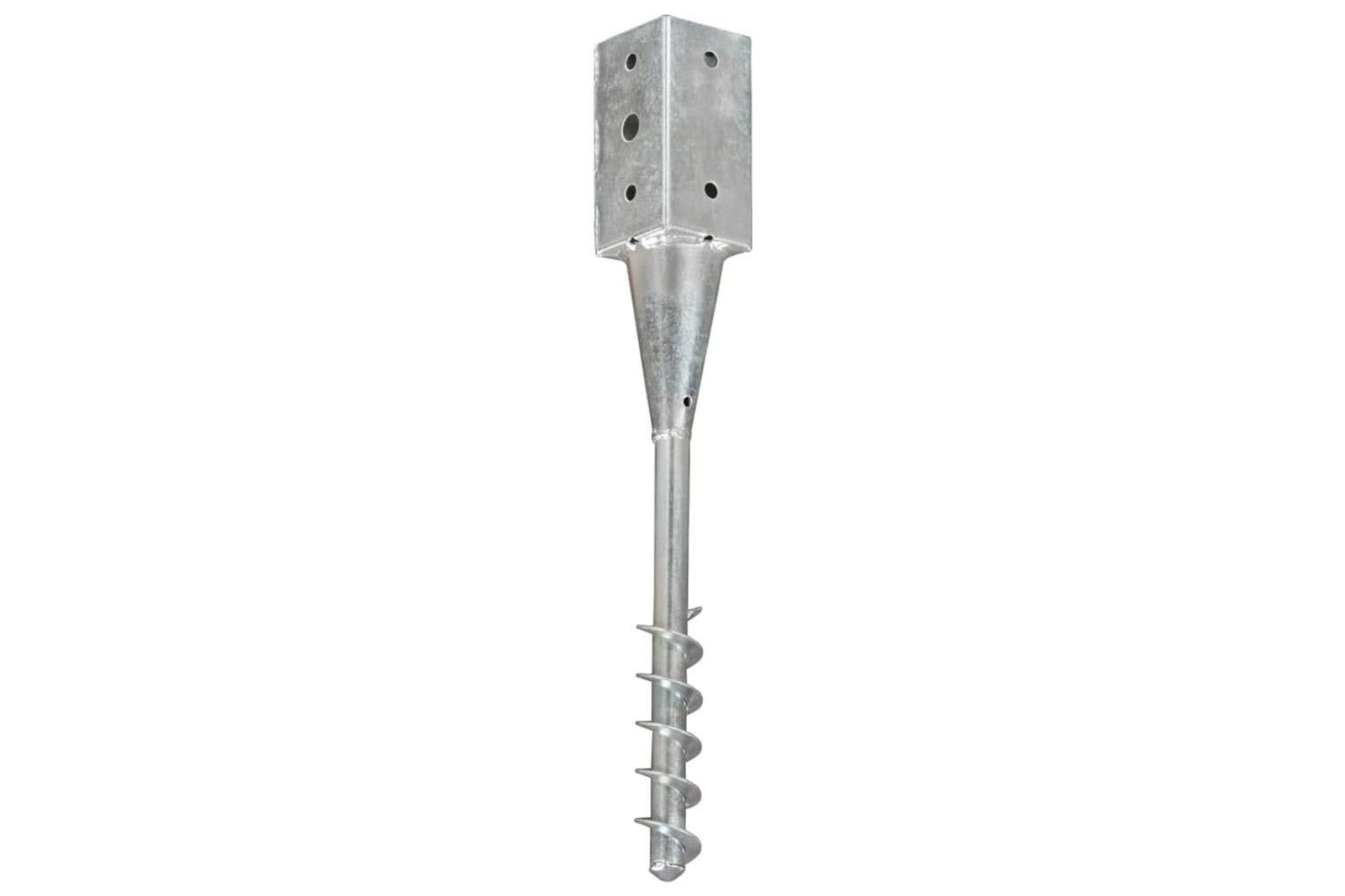 vidaXL 145436 Ground Spikes 6 Pcs Silver 7x7x56cm Galvanised Steel-2