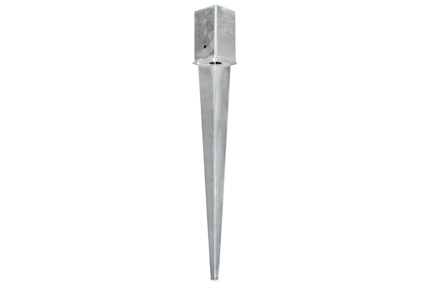 vidaXL 145408 Ground Spikes 6 Pcs Silver 8x8x76cm Galvanised Steel-2
