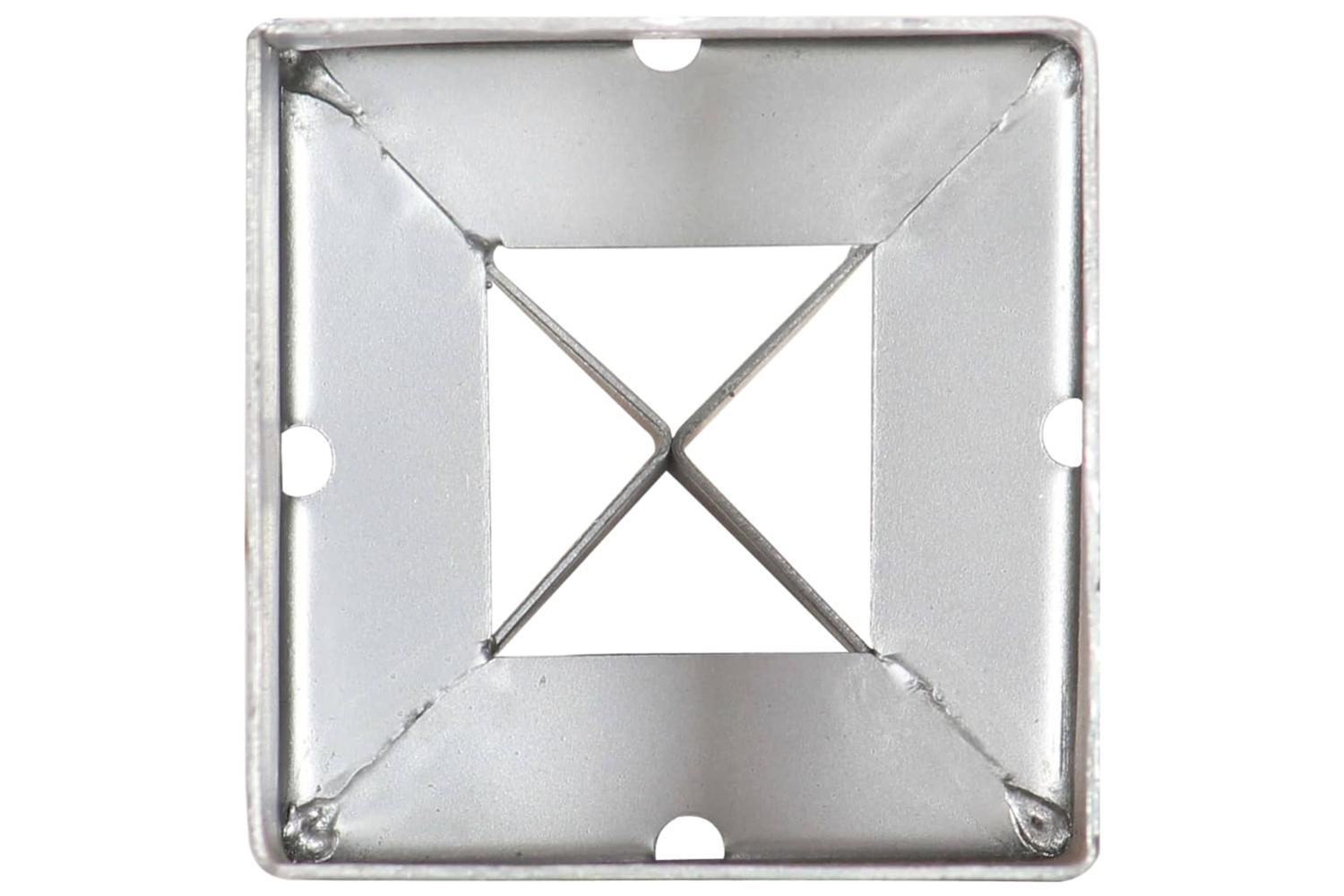 vidaXL 145414 Ground Spikes 6 Pcs Silver 9x9x75cm Galvanised Steel-5