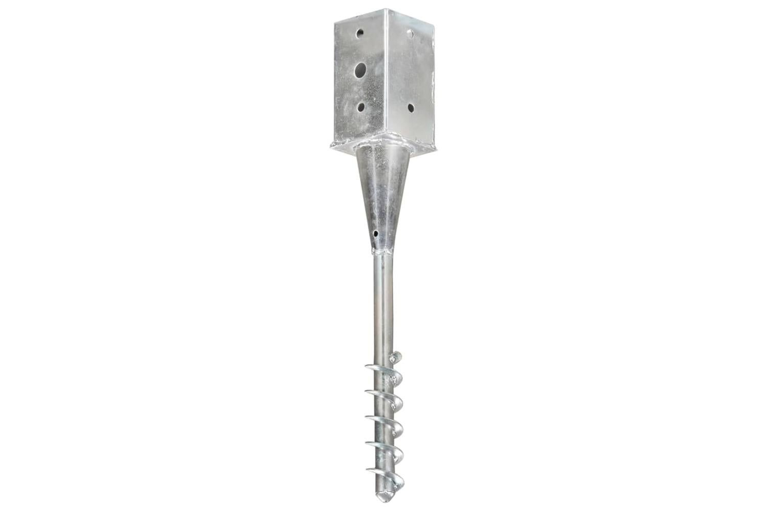 vidaXL 145438 Ground Spikes 6 Pcs Silver 8x8x57cm Galvanised Steel-2