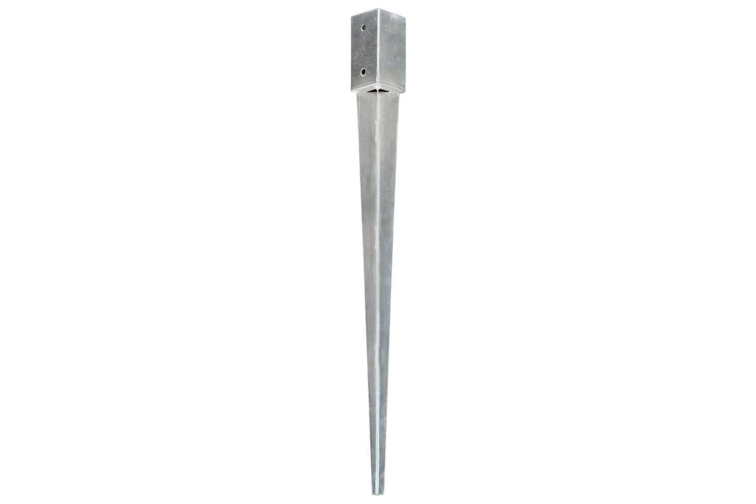 vidaXL 145405 Ground Spikes 6 Pcs Silver 7x7x90cm Galvanised Steel-2