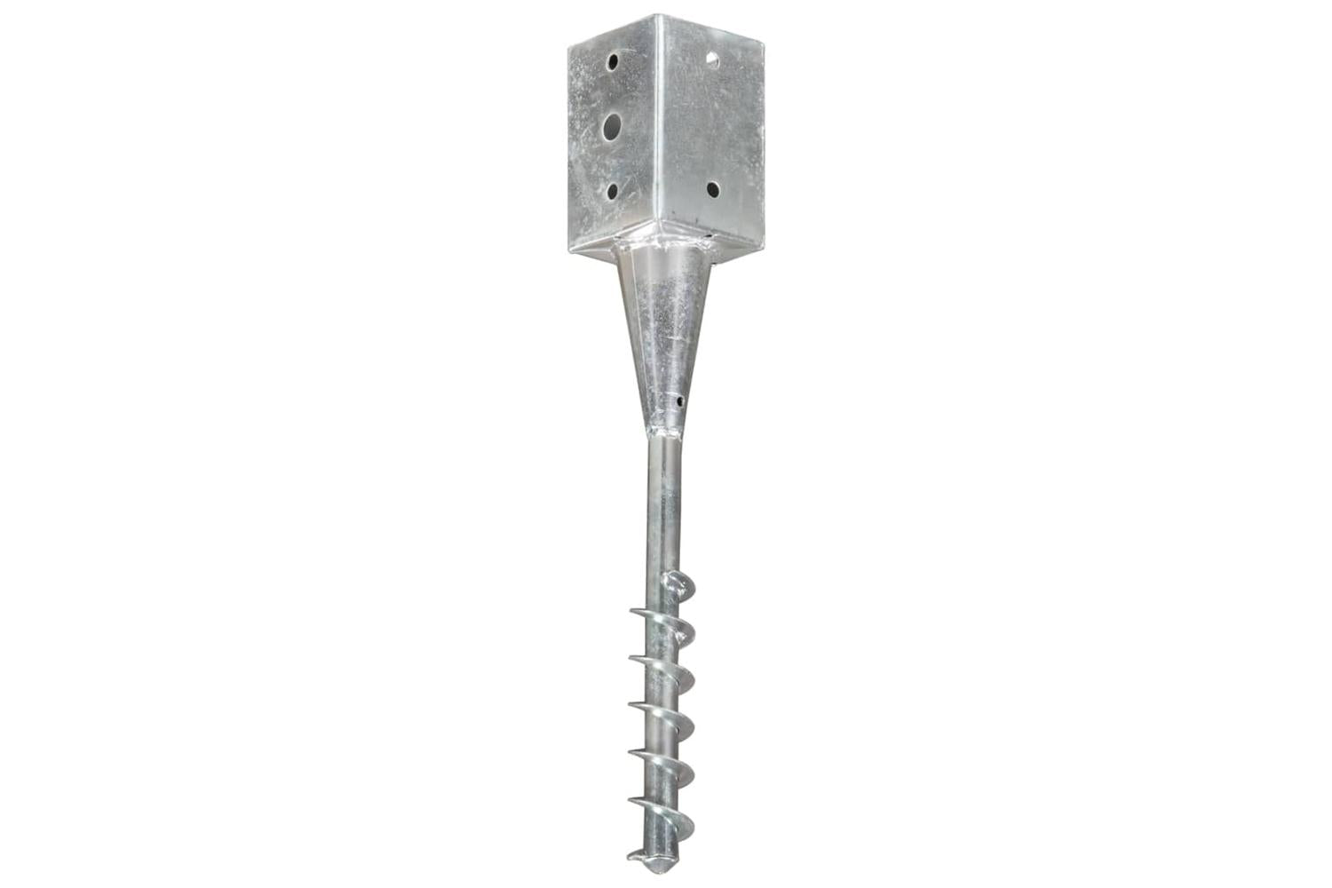 vidaXL 145440 Ground Spikes 6 Pcs Silver 9x9x56cm Galvanised Steel-2