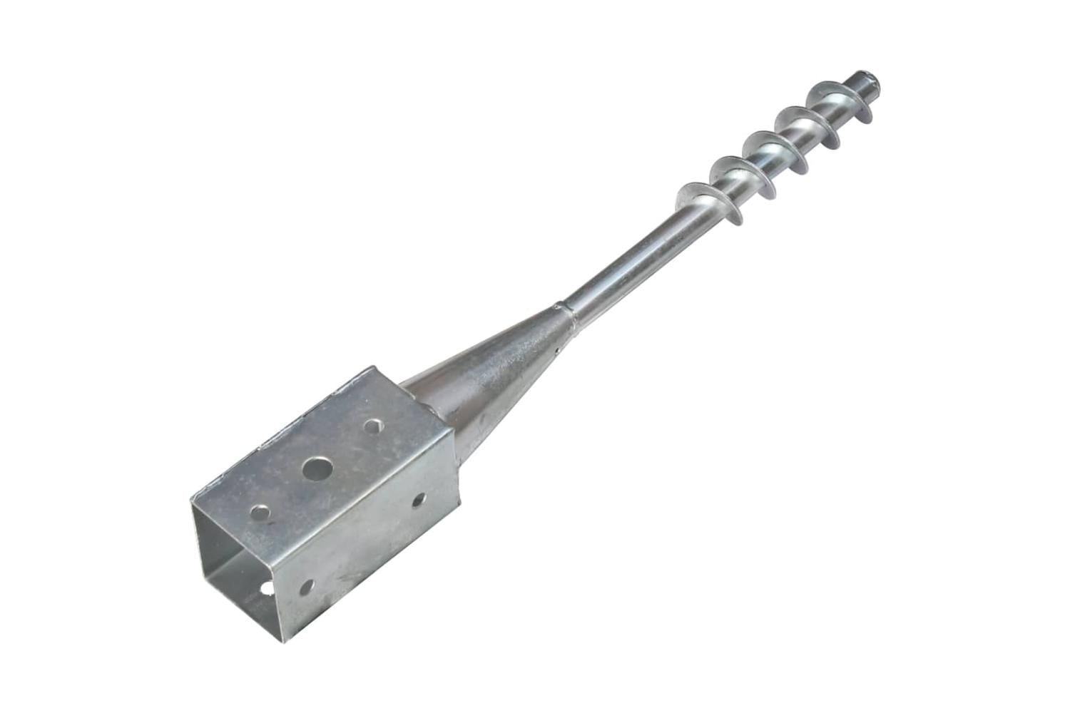 vidaXL 145435 Ground Spikes 2 Pcs Silver 7x7x56cm Galvanised Steel-3