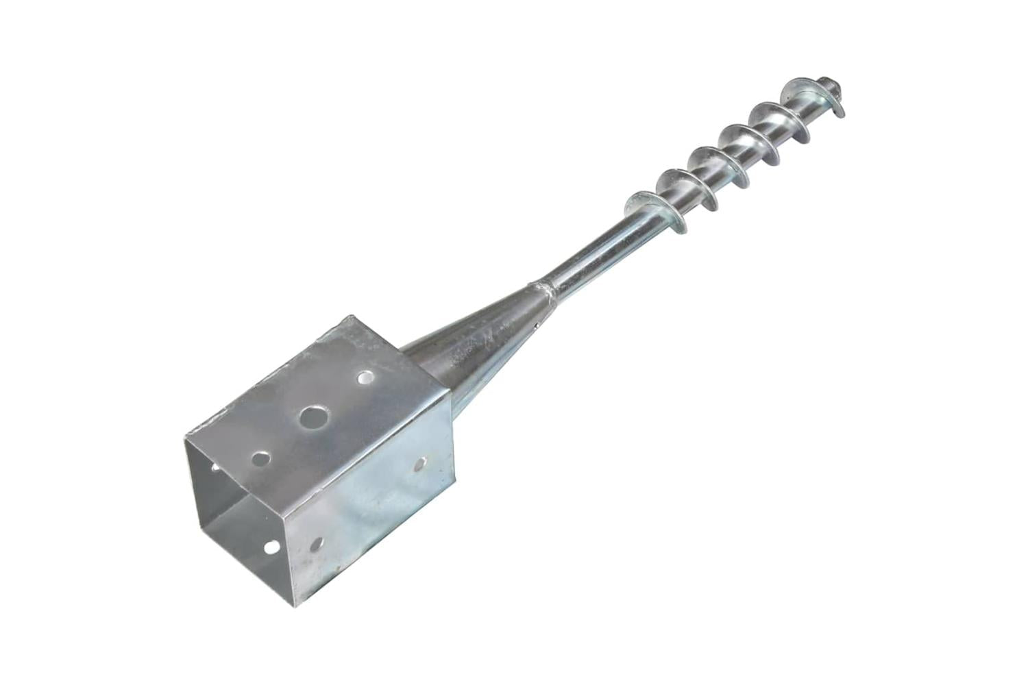 vidaXL 145439 Ground Spikes 2 Pcs Silver 9x9x56cm Galvanised Steel-3