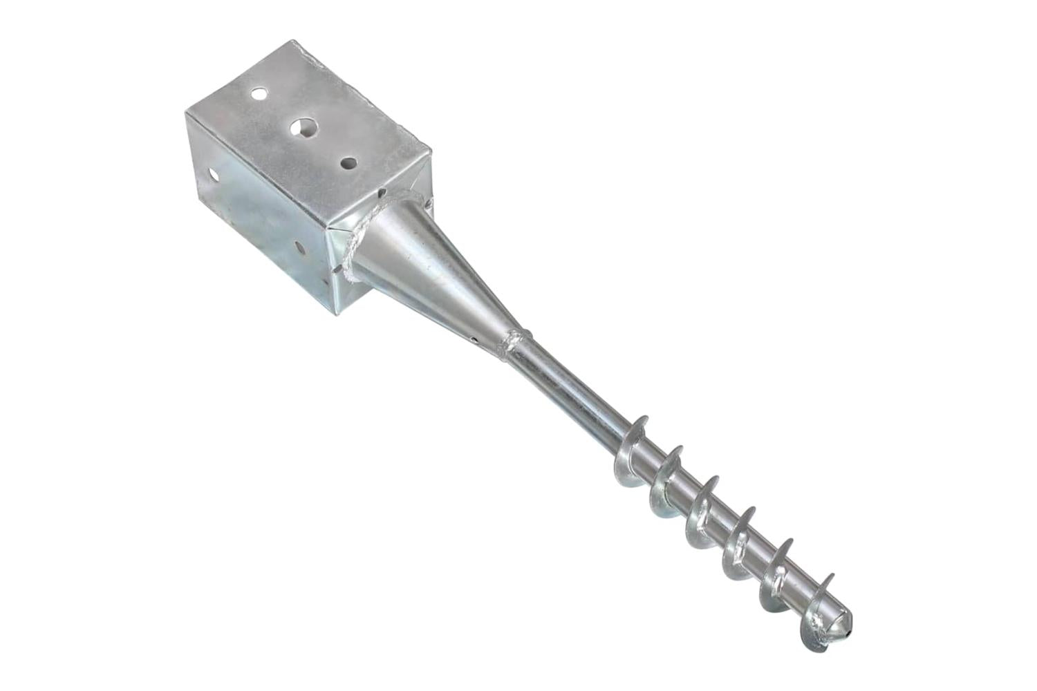 vidaXL 145439 Ground Spikes 2 Pcs Silver 9x9x56cm Galvanised Steel-4