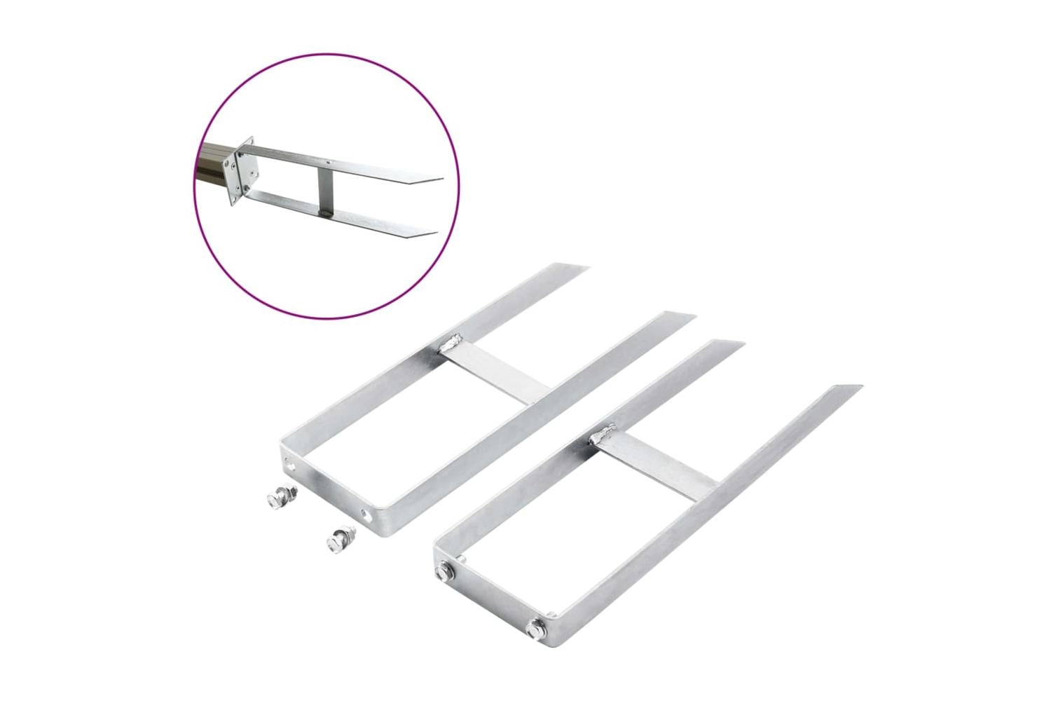 vidaXL 49080 Fence Ground Spikes 2 Pcs For Wpc Fence Steel 40cm-2
