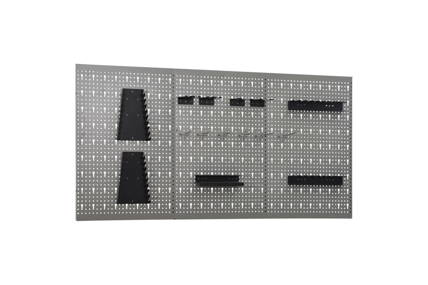 vidaXL 145351 Wall-mounted Peg Boards 3 Pcs 40x58cm Steel