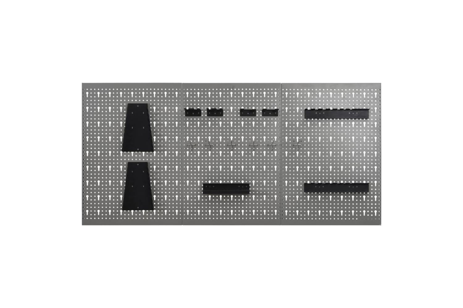 vidaXL 145351 Wall-mounted Peg Boards 3 Pcs 40x58cm Steel-2