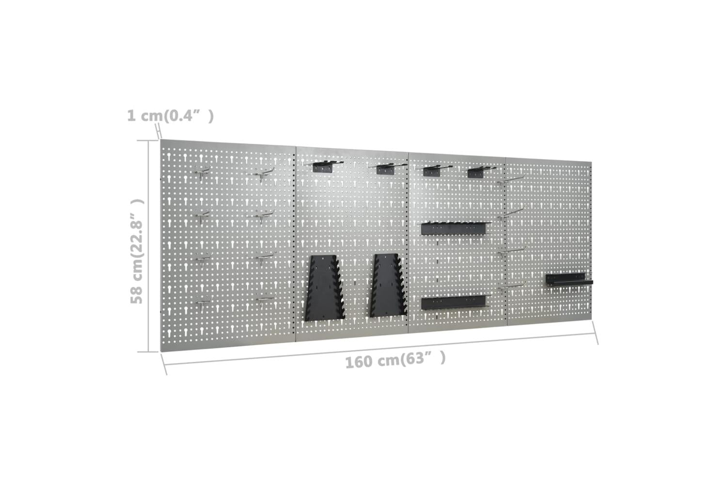 vidaXL 145352 Wall-mounted Peg Boards 4 Pcs 40x58cm Steel-10