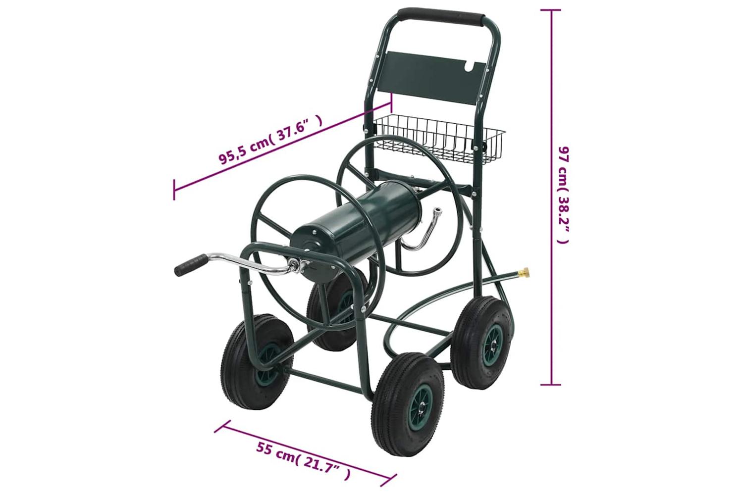 Vidaxl 143777 Garden Hose Trolley With 1/2" Hose Connector 75 M Steel-10