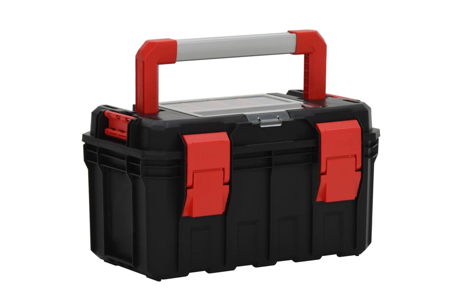 vidaXL 152099 Tool Box Black And Red 45x28x26.5cm