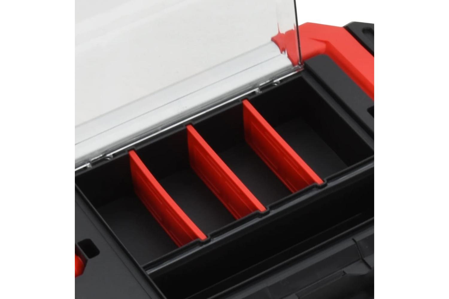 vidaXL 152099 Tool Box Black And Red 45x28x26.5cm-7