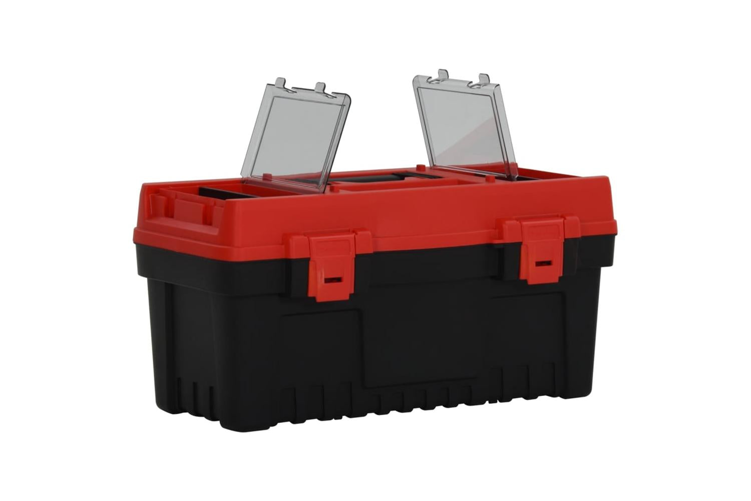 Vidaxl 152103 2 Piece Tool Box Set Black And Red Polypropylene-4