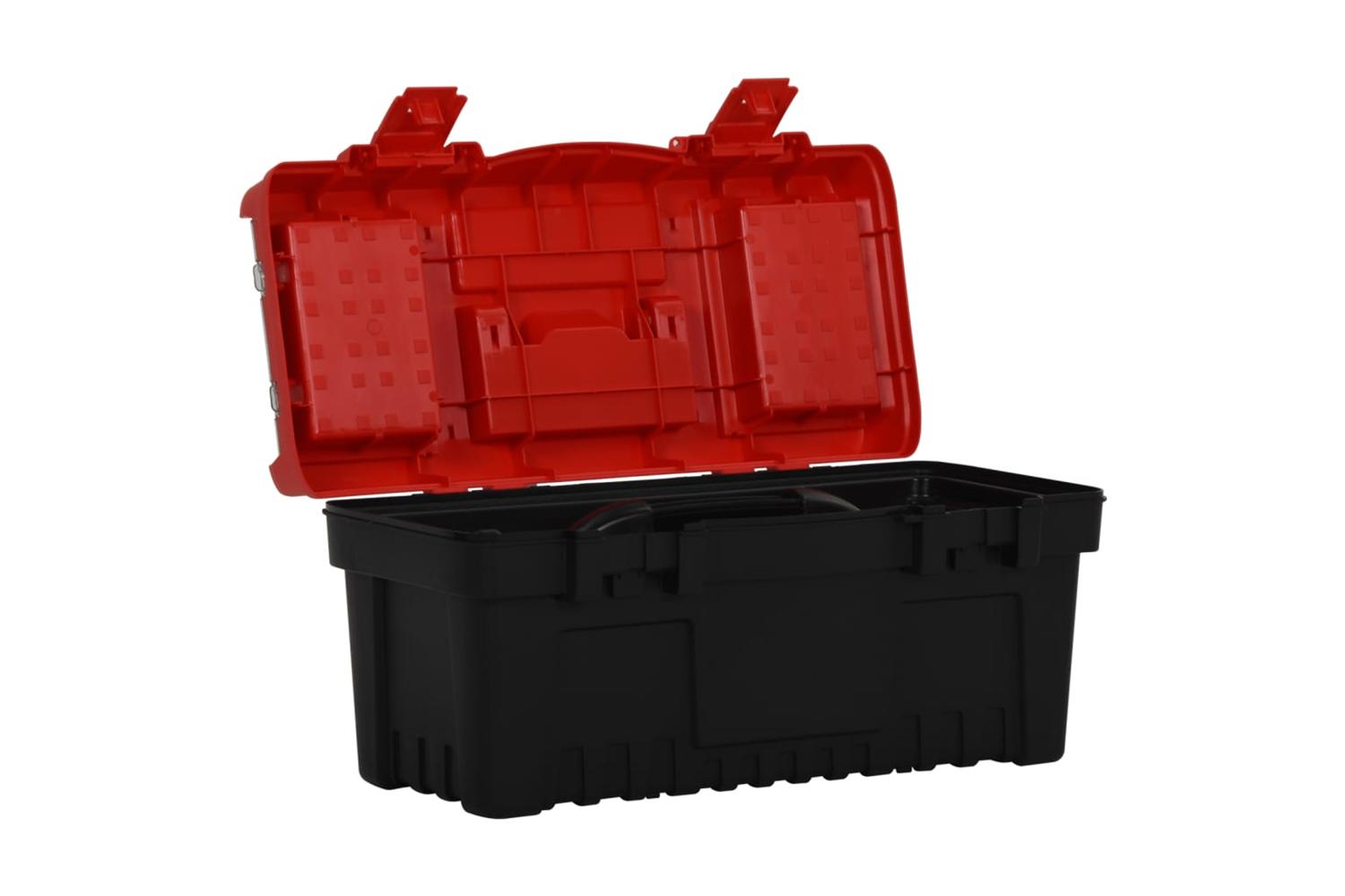 Vidaxl 152103 2 Piece Tool Box Set Black And Red Polypropylene-5